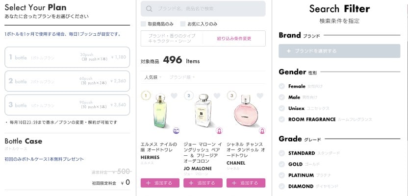 SCENTPICKの申し込みの流れ